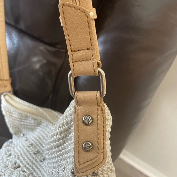 The Sak Sequoia Hand Crochet Hobo Shoulder Bag W/ Metallic Underlay - Picture 10 of 13